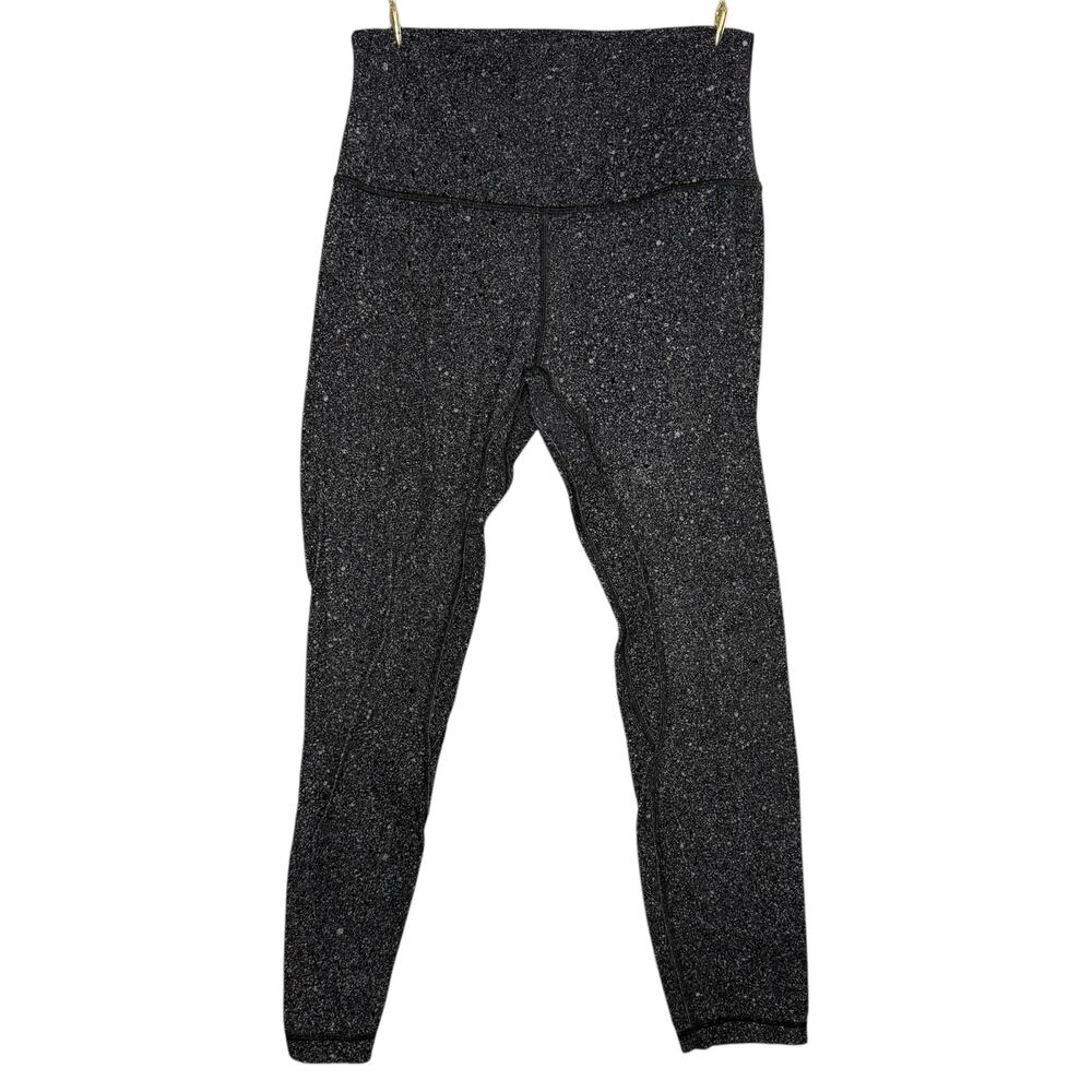 Lululemon Align Pant II 25" Luminesce Splatter Ice Grey Black Size 6